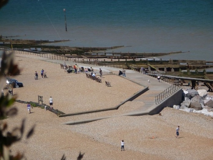 Kingsdown beach with breakwaters